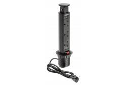 Prodlužovací kabel pro stolní počítače 60 mm, 3x britská zásuvka (černý) ENGLISH VERSION 1208958626