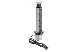 Prodlužovací kabel pro stolní počítače 60 mm, 3x britská zásuvka (stříbrný) ENGLISH VERSION 1208958627