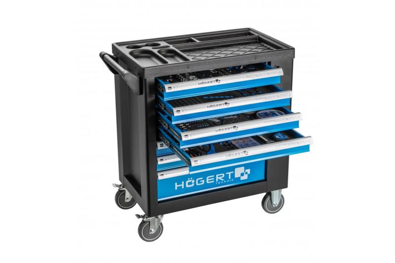Hoegert 7-zásuvková nářadí skříňka s bočními dveřmi s příslušenstvím 544 kusů. 1208962010