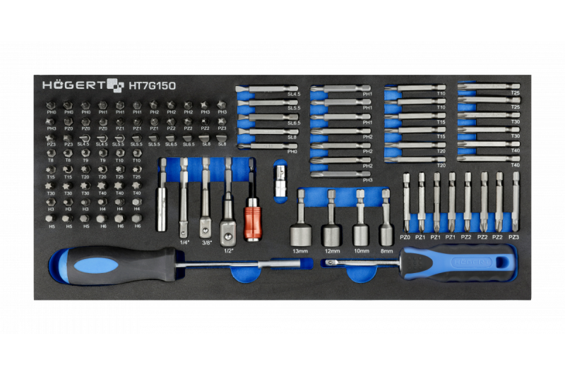 Hoegert 7-zásuvková nářadí skříňka s bočními dveřmi s příslušenstvím 544 kusů. 1208962010