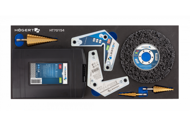 Hoegert 7-zásuvková nářadí skříňka s bočními dveřmi s příslušenstvím 544 kusů. 1208962010