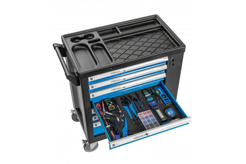 Hoegert 7-zásuvková nářadí skříňka s bočními dveřmi s příslušenstvím 544 kusů. 1208962010