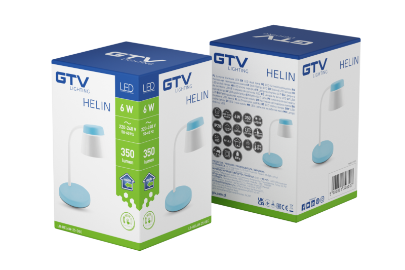 Dekorativní stolní lampa Helin 6W 350lm AC220-240V 3-CCT PF> 0,5 RA>80 Modrá 1208962493