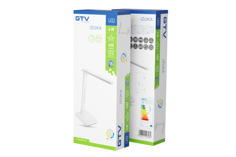 Deco IZUKA LED stolní lampa 6W 400lm AC220-240V 50/60Hz CCT indukční nabíječka bílá. 1208962496