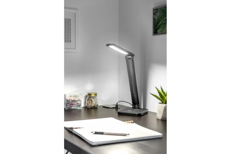 Decor IZUKA LED stolní lampa 6W 400lm AC220-240V 50/60Hz CCT indukční nabíječka černá. 1208962497