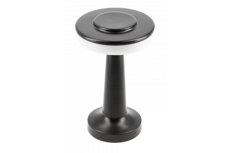Decor Stolní Lampa Monum 3W 200lm DC 5V 1A 3000 K 3 stupně. Stmívání s baterií 1800 mAh, černá. 1208962504