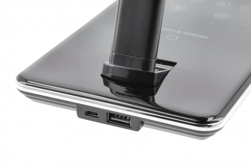 Dekor Stolní Lampa Tritton 6W 340lm AC220-240V 4-CCT Bezdrátové Nabíjení USB PF>0,5 RA>80 černá 1208962518