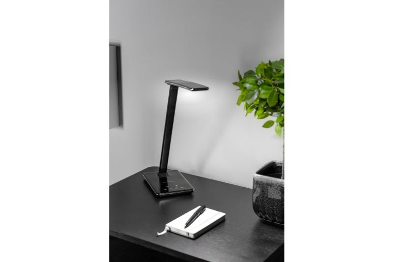 Dekor Stolní Lampa Tritton 6W 340lm AC220-240V 4-CCT Bezdrátové Nabíjení USB PF>0,5 RA>80 černá 1208962518