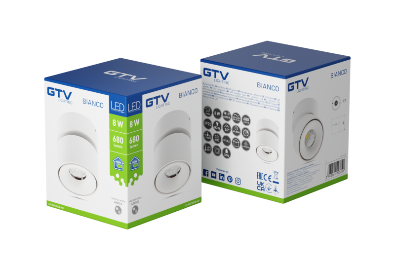 LED dekorativní svítidlo BIANCO 8W 680lm AC220-240V 50/60 Hz PF>0,9 Ra≥80 IP20 IK06 36° 4000K kulaté bílé. 1208962671