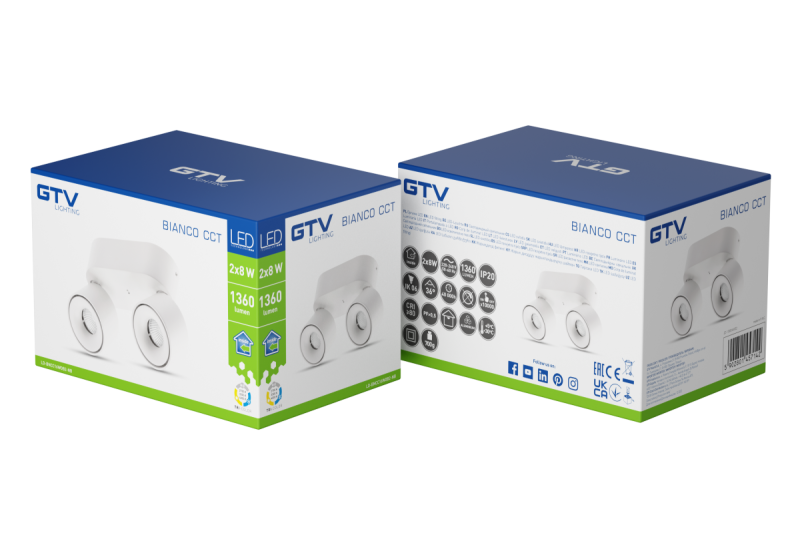 Decor LED svítidlo BIANCO CCT 16W 680lm AC220-240V 50/60 Hz Ra≥80 IP20 36° 2700/3300/4000K kulaté, bílé. 1208962673