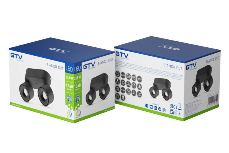 LED dekorativní svítidlo BIANCO CCT 16W 680lm AC220-240V 50/60 Hz Ra≥80 IP20 36° 2700/3300/4000K kulaté černé. 1208962674