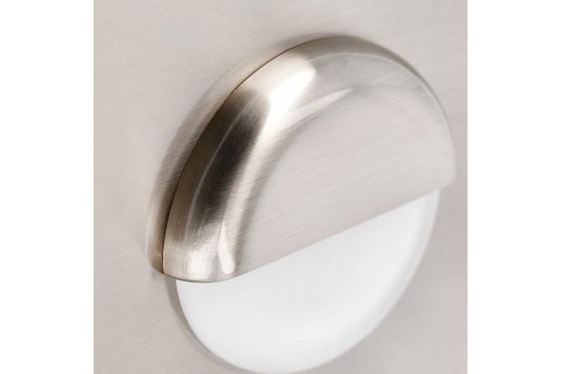 LED dekorační schodišťové svítidlo ESCADA OB DC12V, kulatý matný skleněný kryt, 0,8W, 70lm, 4000K, inox, kabel 150 cm