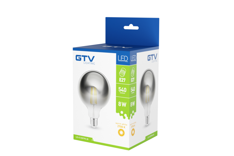 Dekorativní LED světlo, FILAMENT, G125, 27006, E27, 8W, 540lm, AC220-240V/ 50-60Hz, RA>80, 360° 1208962766