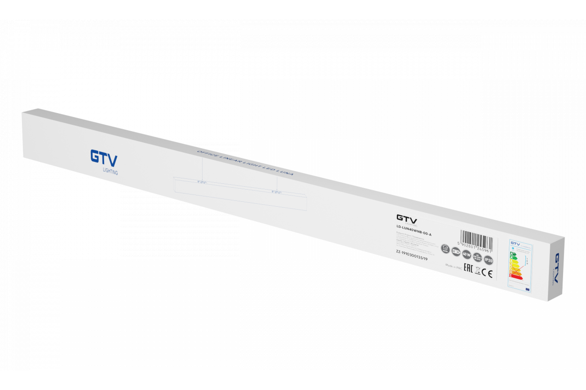 Deco LED lineární svítidlo LUNA-A 40W 3200lm AC220-240V 50-60Hz 100° RA>80 IP20 AL/PC 4000K 120cm bílá. 1208962940