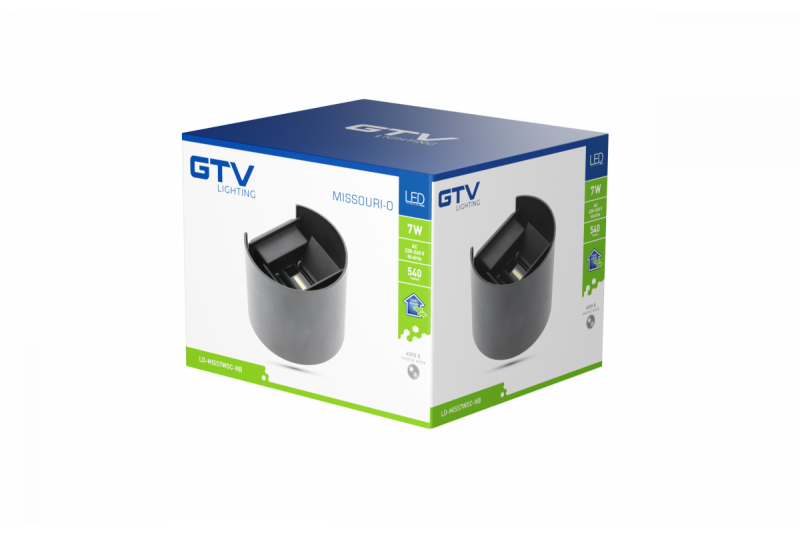 Decor MISSOURI-O LED-lampa 7W 540lm AC220-240V 50/60 Hz PF>0.5 Ra≥80 IP54 IK08 4000K kulatý černý. 1208962996