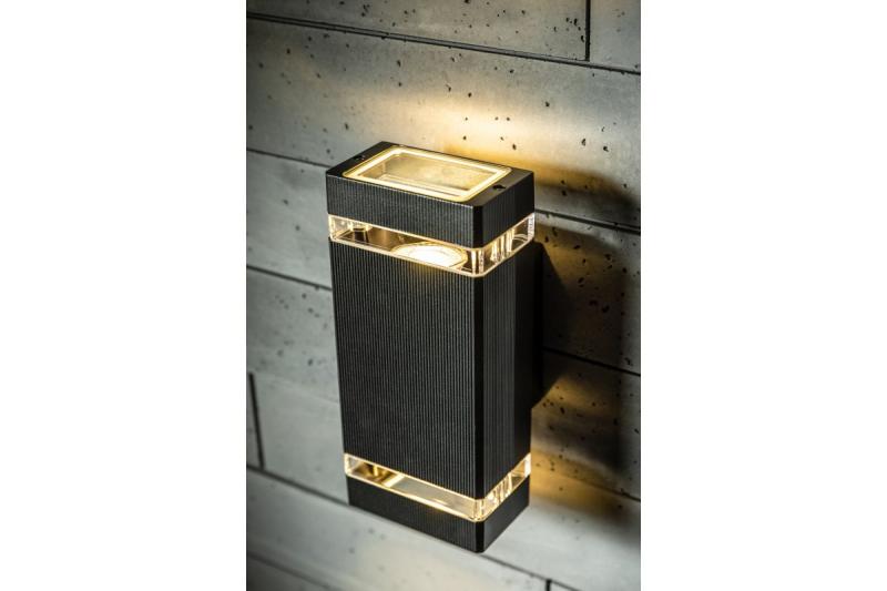 Deco nástěnné svítidlo s dvěma směry NESSA GU10 MAX.2x50W IP54 AC220-240V 50/60Hz černé. 1208963007