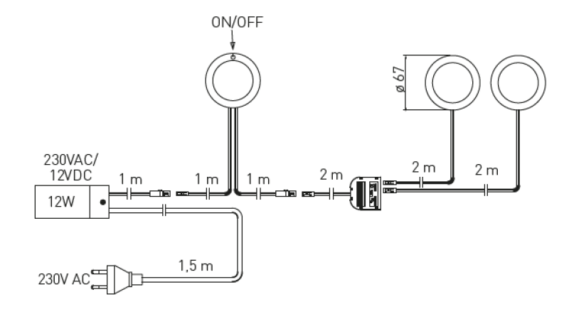 Decor cucina Kuchyňské osvětlení se 3 světly s vypínačem osvětlení teplá bílá 1208963267