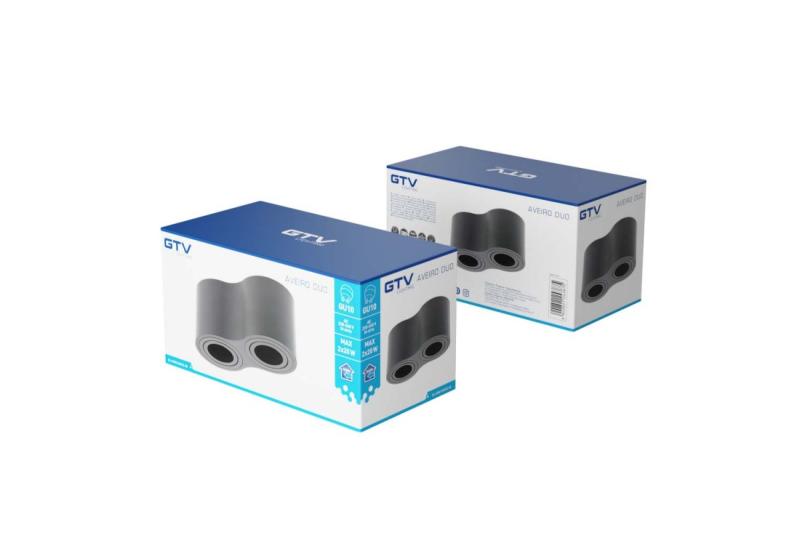 Decor Stropní svítidlo AVEIRO DUO hliník 160x80x85mm IP20 max 20W*2 kulaté černé. 1208963826