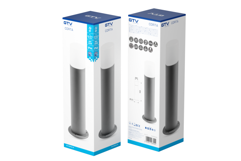 Decor Zahradní svítidlo CORTA-P 40 E27 MAX.25W IP44 AC220-240V 50-60Hz sloup antracit. 1208963860