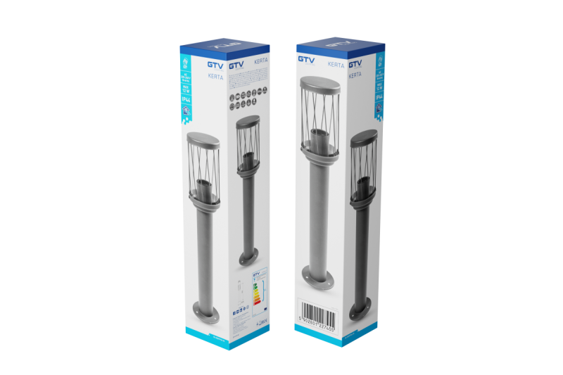 Dekorativní zahradní lampa KERTA-P 50 E27 MAX.12W IP44 AC220-240V 50-60Hz sloupek grafit 1208963907