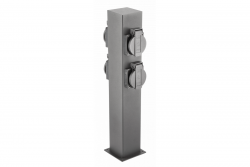 Dekorační zahradní sloupek LARGO-P 36 IP44 AC220-240V 50-60Hz 4*schuko zásuvka max. 3500W sloupek grafit. 1208963917