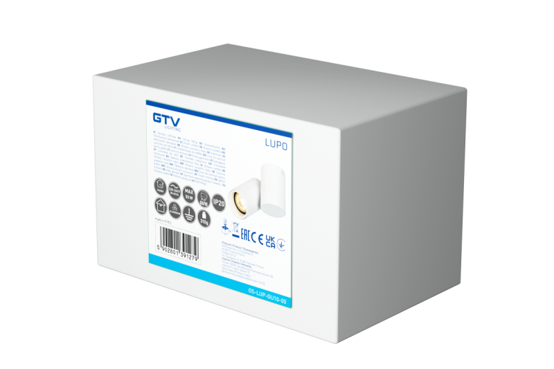 Decor Stropní svítidlo LUPO hliník 11.6x5.6x11.5 IP20 1*GU10 max. 50W kulaté bílé. 1208963927