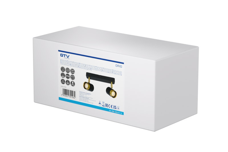 Dekor Stropní svítidlo ORIO hliník 24,0x5,5x14,0 IP20 2*GU10 max. 50W kulaté černé. 1208963965