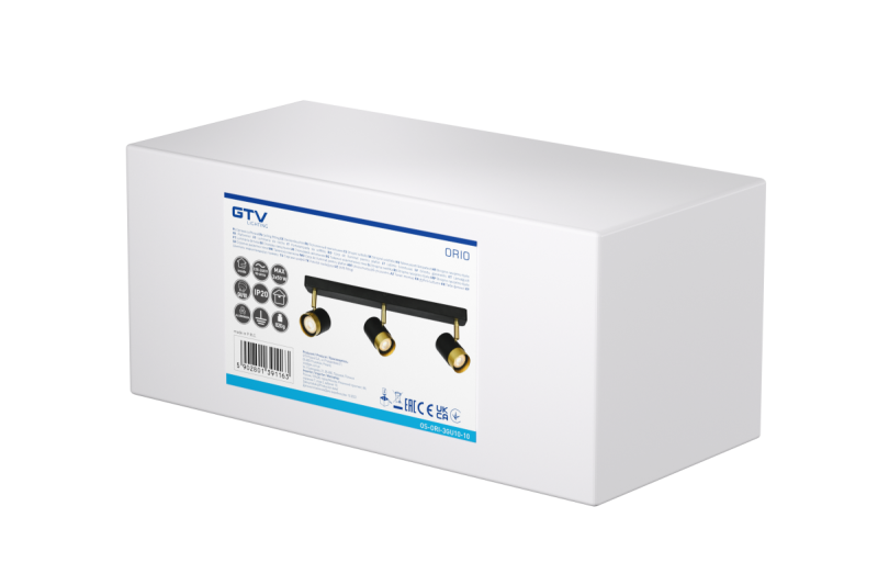 Dekor Stropní svítidlo ORIO hliník 43,0x5,5x14,0 IP20 3*GU10 max. 50W kulaté černé. 1208963967