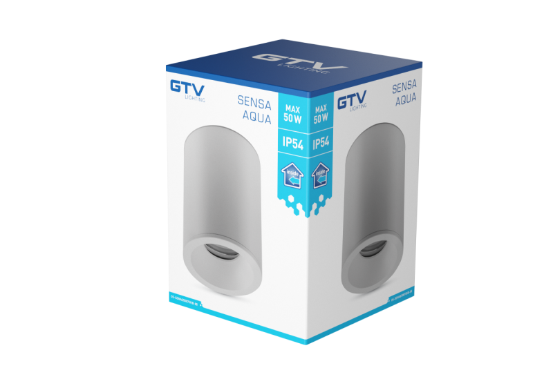 Dekor SENSA AQUA stropní svítidlo hliník 85x115 IP54 max 50W kruhové šedé. 1208964008