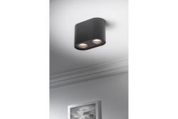 Decor Plafondová lampa SENSO DUO hliník 83x165x110 IP20 max 50W kulatá černá. 1208964011