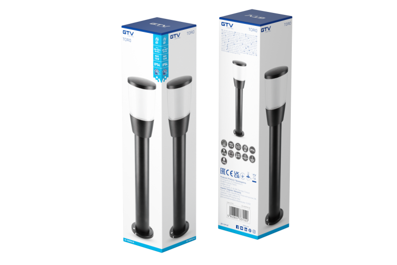 Decorační zahradní osvětlení TORO-P 50 E27 MAX.15W IP54 AC220-240V 50-60Hz černý sloup. 1208964024