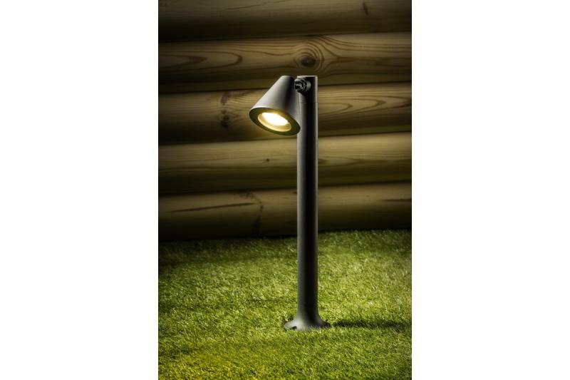 Decorativní zahradní svítidlo LUSTINO-P 80 GU10 MAX.20W IP44 AC220-240V 50-60Hz montážní sloupek grafit. 1208964034
