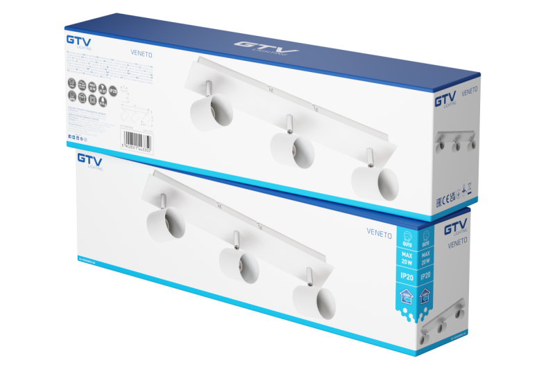 Dekorativní stropní svítidlo VENETO IP20 max. 20W 3 x GU10 kulaté bílé. 1208964039