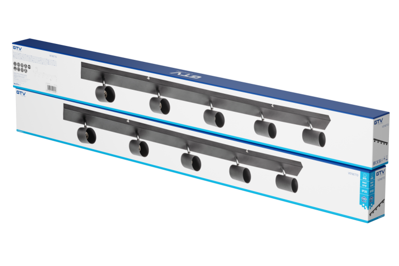 Plafondová svítidla VENETO IP20 max. 20W 5 x GU10 kulaté černé. 1208964044