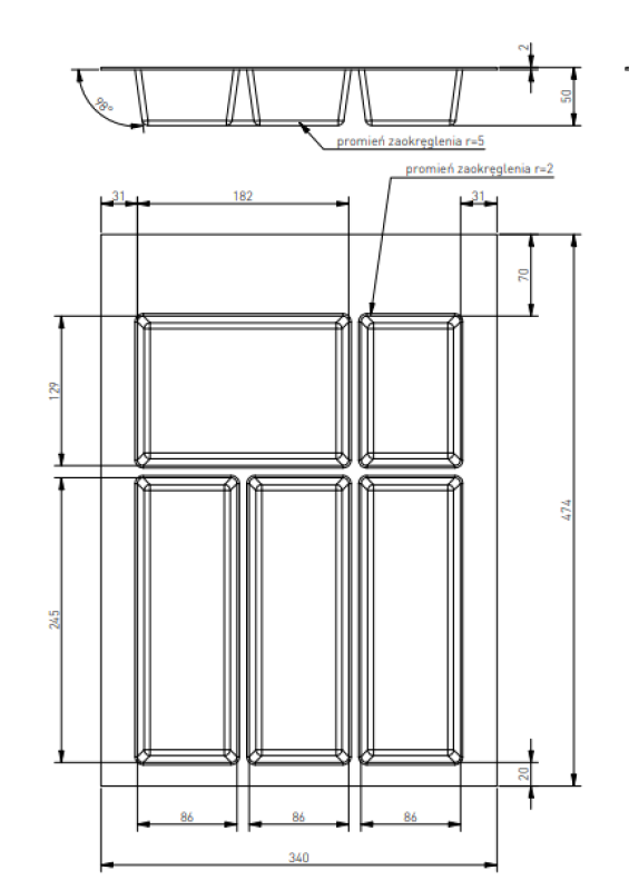 Decora Cutle Příborníky Vložka do kuchyňské zásuvky 400 Bílá 1208966373