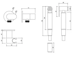 Waterevolution Flow Bidet ruční sprchová sada PVD světle zlatá T1626WGE