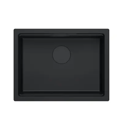 Quadri Newport II žulový podstavný černý dřez 560x450mm včetně černé odtokové krytky 1208966924