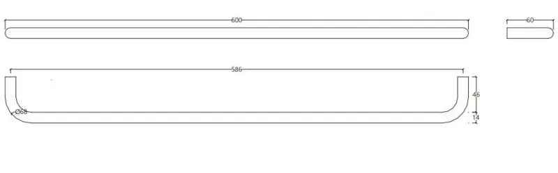 Waterevolution flow držák na ručníky 60cm Gun Metal A112GME