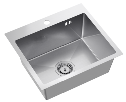 Quadri Dixton 50 Nerezový dřez 500x450 mm s otvorem pro baterii, nástěnný 1208967081