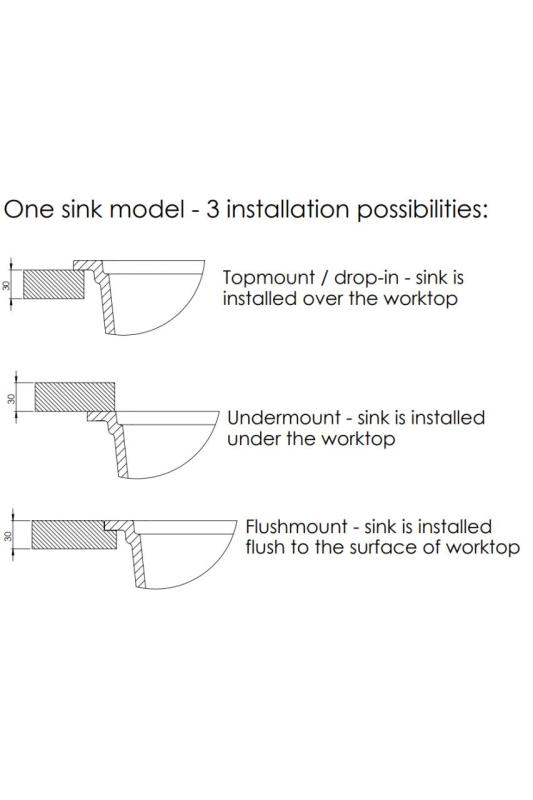 GraniteMy Universal granitový velký bílý dřez 74x40 cm bílý pro horní, spodní a plochou montáž s bílou zátkou 1208967160