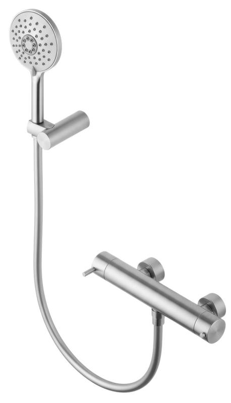 Waterevolution Flow sprchový termostat s kulatým sprchovým příslušenstvím z nerezové oceli T140TNRIE
