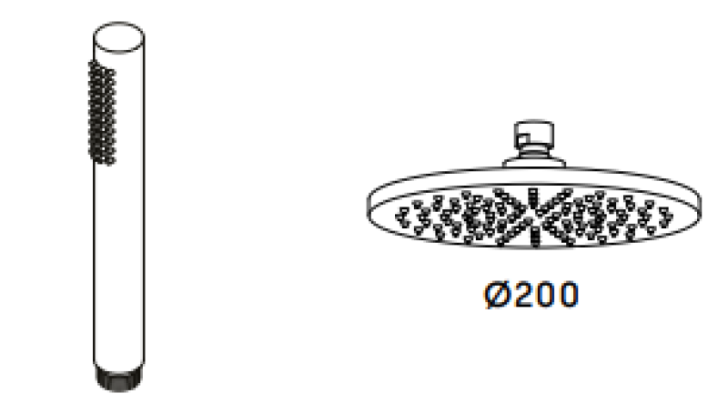 Waterevolution Flow sprchová kombinace s dešťovou sprchou matná černá T141NPR