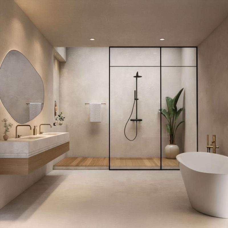 Waterevolution Flow sprchová kombinace s dešťovou sprchou matná černá T141NPR