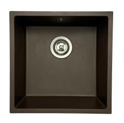 GraniteMy Universal žulový kuchyňský dřez 40x40 cm montáž na desku, pod desku a do roviny s nerezovou zátkou 1208967212