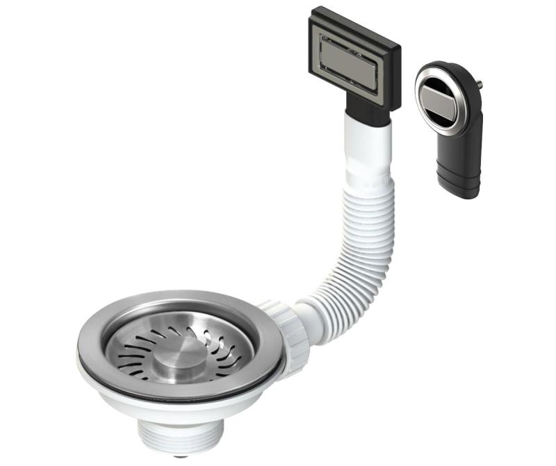 Sada granitových korků Granitemy vyčesaná z nerezové oceli, sada odtoků pro dřez včetně kulatého a obdélníkového přepěňování 1208967254