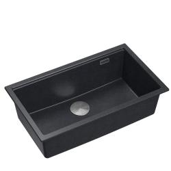 Quadri Newport II velký a hluboký dřez granitový, montáž na pracovní desku i pod pracovní desku, antracitový dřez 76x45 cm s nerezovou zátkou 1208967313