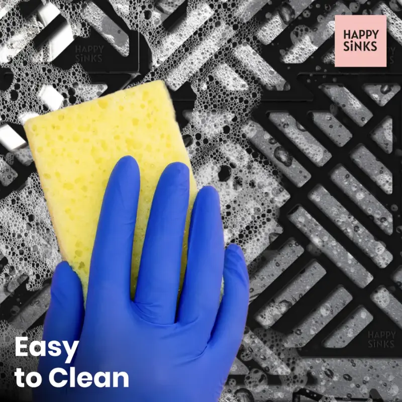 Magisso Happy Sink Puzzle černý ochranný podložka do dřezu, 4 kusy, černá, 32,5 x 32,5 cm, 1208967385