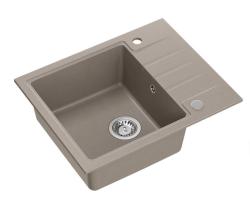 Quadri svetr taupe granitový vestavěný dřez s odkapávací plochou oboustranný 62x50cm 1208967393