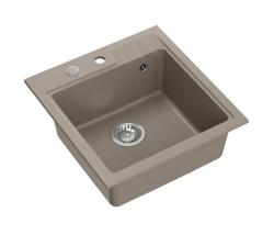 Quadri vest taupe granitový nástěnný dřez 50x52 cm s otvorem pro baterii 1208967396