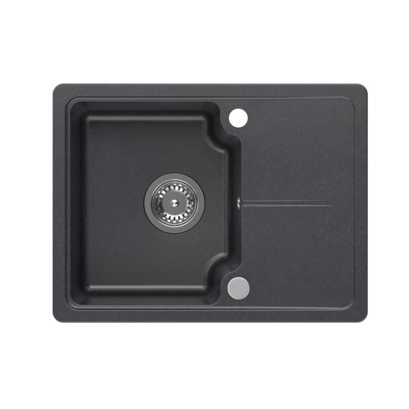 Quadri Kendal antracitový žulový dřez 58x44 cm s odkapávací plochou 1208967403